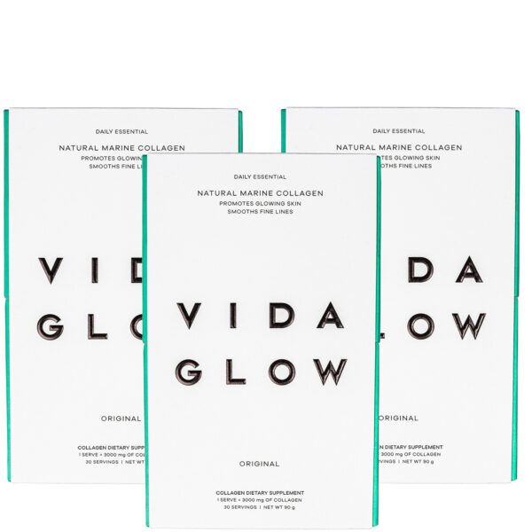 Vida Glow Natural Marine Collagen 3 Month Supply (Worth £117)