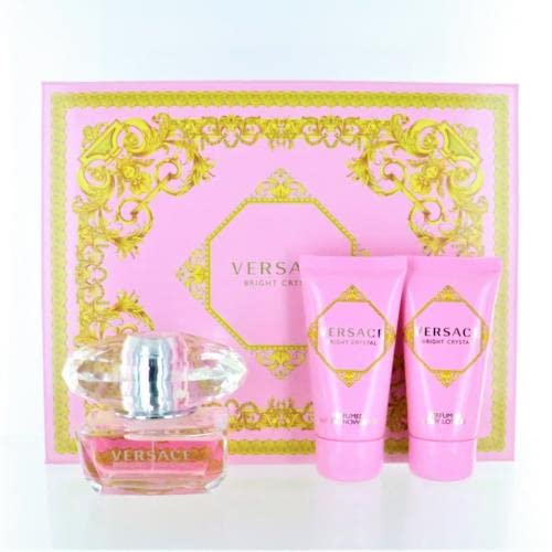Versace Bright Crystal 3 Piece Gift Set: Eau De Toilette 50ml - Shower Gel 50ml - Body Lotion 50ml