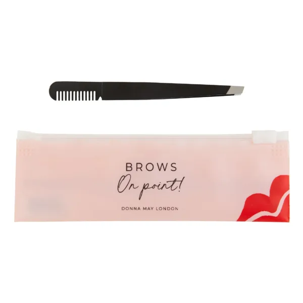 Donna May London Precision Eyebrow Tweezers with Integrated Comb