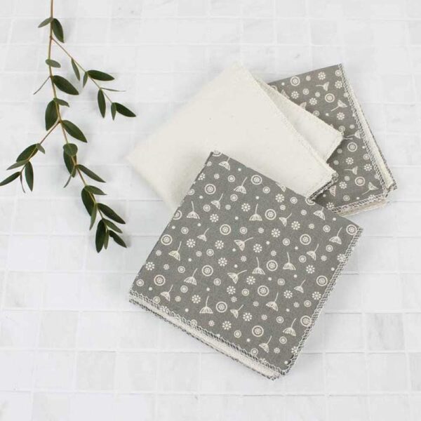 A Slice of Green Organic Cotton Reusable Wipes - Meadow - Pack of 5