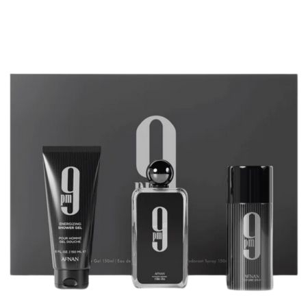 Afnan Perfumes 9PM Gift Set – 100ml EDP + 150ml Shower Gel + 150ml Deodorant Spray