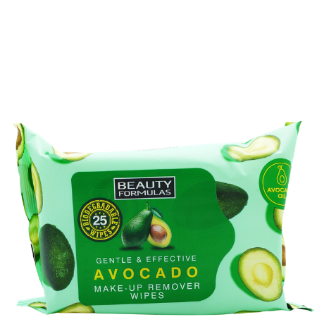 Beauty Formulas Avocado Oil Cleansing Wipes - 25 pcs