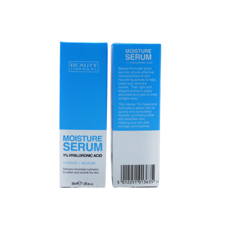 Beauty Formulas Moisturising 1% Hyaluronic Acid Facial Serum - 30ml