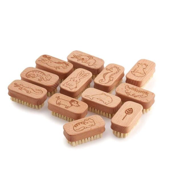 EcoLiving Children's Beech Wood Nail Brush with Stiff Natural Bristles
