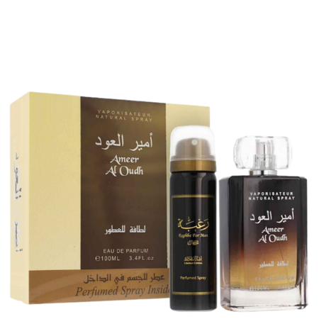 Lattafa Unisex Ameer Al Oudh Eau de Parfum & Body Spray Set